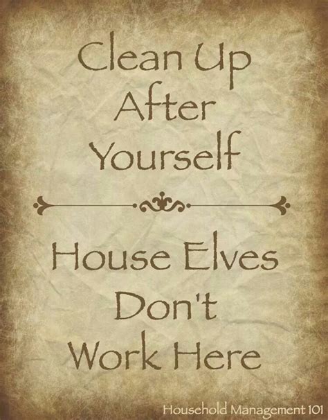 Clean Up After Yourself Elf House Kitchen Rules Sign
