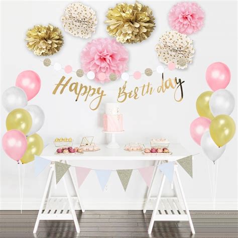 See more of birthday party supplies and decoration on facebook. Set of 24 Gold/Pink/white Birthday Party Decorations ...