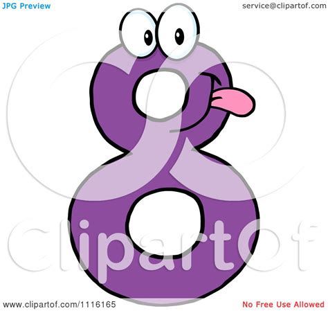 Clipart Happy Purple Number Eight Royalty Free Vector Illustration By