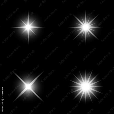 Vector Sparkle Lights Stars Set Glowing Light Effect Star Bursts