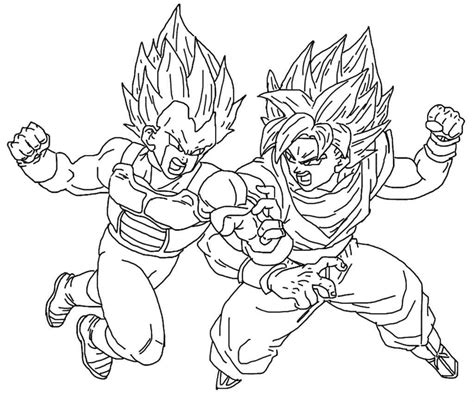 Dibujos De Vegeta Y Goku Para Colorear Para Colorear Pintar E Imprimir Dibujos Online Com