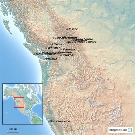 As humans we must all continue to do better universally: StepMap - Kanada USA - Landkarte für Nordamerika