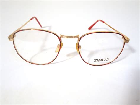 Zimco Usa Eyeglasses Frames Galant Gold Red 51 20 140 Lot 976 Etsy