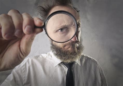 Man With Magnifying Glass Stock Photo Image Of Inspection 71286906