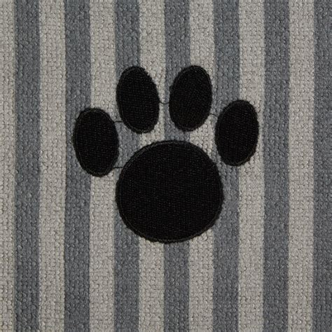 Gray Stripe Embroidered Paw Pet Towel Dii Home Store