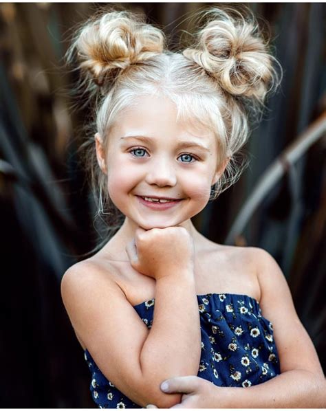 Little Girl Space Buns Hairstyle Girls Hairstyles Easy Cute Simple