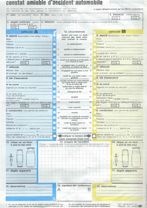 Comment Remplir Un Constat Amiable Instantassur