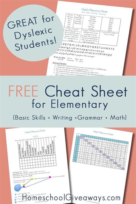 Writing Cheat Sheet Printable