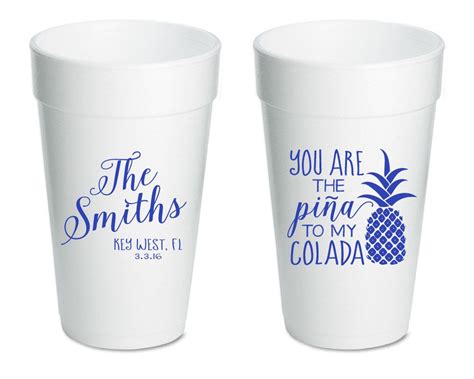 Summer Wedding Cups Wedding Favors Custom Wedding Favors Foam Cups