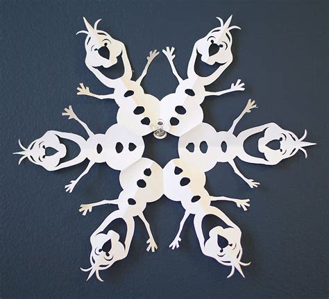 We've created 9 free printable snowflake templates that you can print off (you'll find those near the bottom of this post), or you can follow the simple folding… Olaf from Frozen paper snowflake template | Paper ...