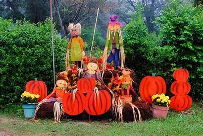 Pumpkin Scarecrow Fall Leaves Autumn Decorations Domain