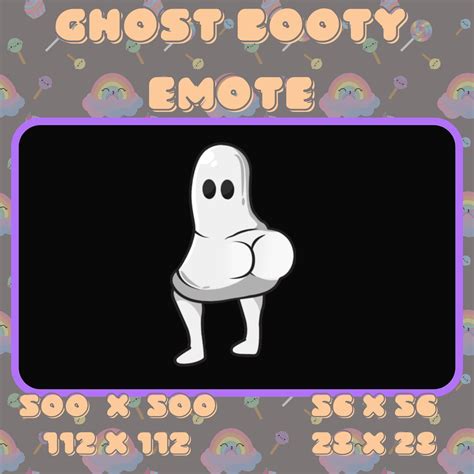 animated ghost booty emote twitch discord bit emote sub etsy
