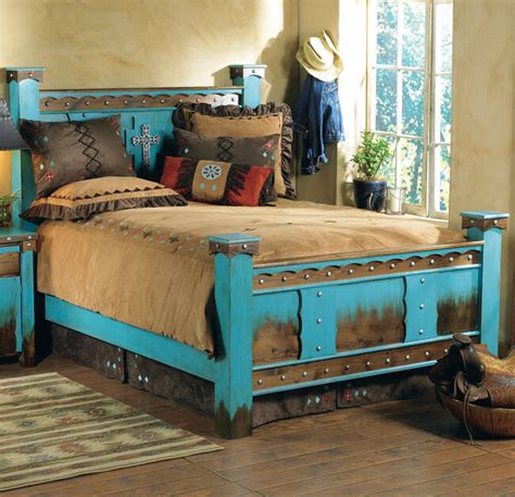 Bedroom inspiration for every style and budget. Western Outlaw Bed Frame - Country Rustic Cabin Log Wood ...