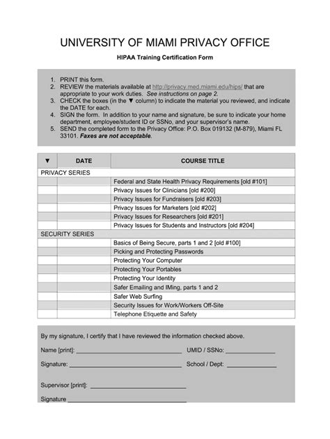 Hipaa Certification Template Fill Out And Sign Online Dochub