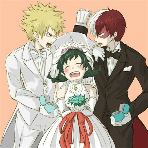 Bakugou Katsuki And Genderbend Midoriya Izuku And Todoroki Shouto My