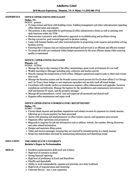 Put your ms office skills in a resume skills section. Office Operations Resume Samples | Velvet Jobs