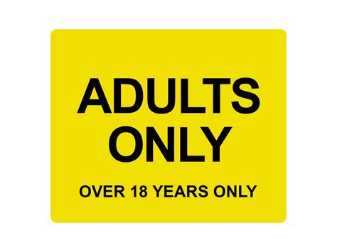 Adults Only Over 18 Years Only Adhesive Sticker Notice Door Security