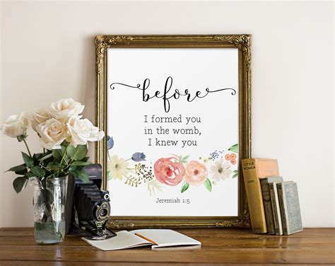 Scripture Printable Before I Formed You In The Womb Etsy
