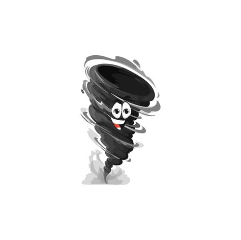 Premium Vector Cartoon Tornado Character Funny Vector Storm