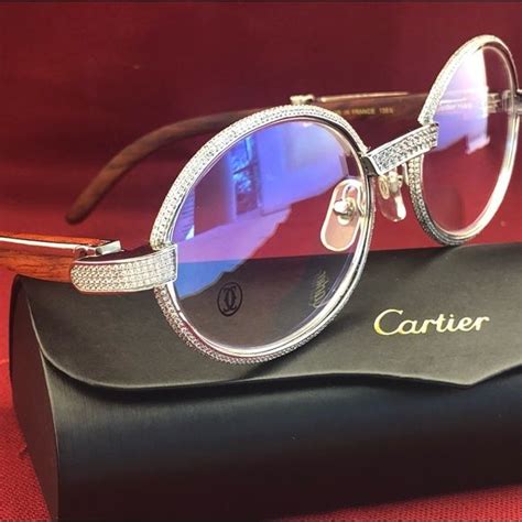 Diamond Out Cartier Glasses Comes With Everything Box Case Dust Rag And Glasses Bag Brand New