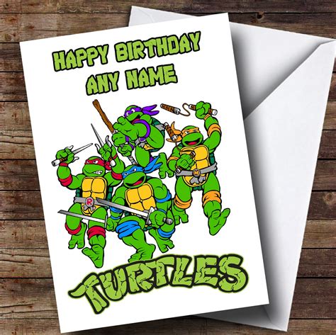 Teenage Mutant Ninja Turtles Personalised Birthday Card The Card Zoo