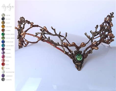 Woodland Deer Crown Tiara Elven Headpiece Fairy Crown Etsy