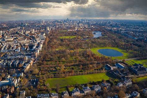 Beautiful Aerial View Of The Hyde Park In London United Kingdom Under