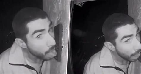 Californian Bloke Caught On Cctv Camera Licking Strangers Doorbell For 3 Hours