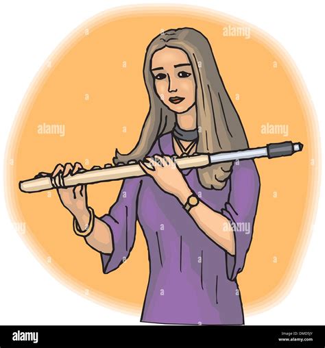 Girl Flute Stock Vector Images Alamy