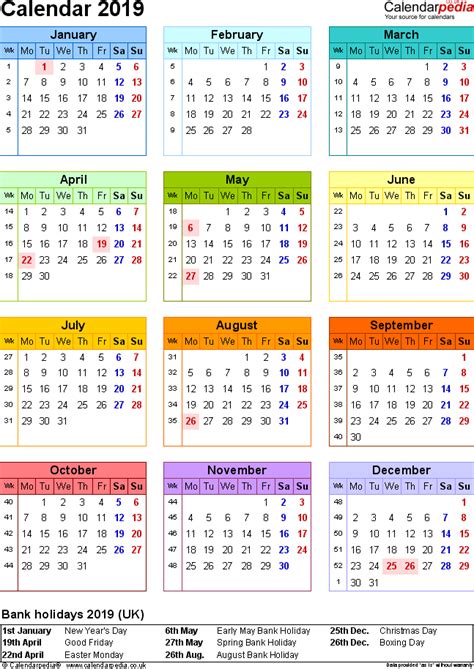 Put a tick ( / ) in the right box. Excel Calendar 2019 (UK): 17 printable templates (xlsx, free)