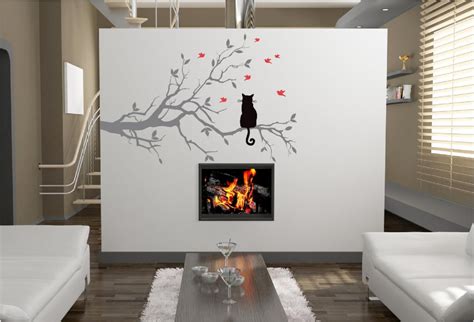Cat In A Tree Vinyl Wall Art Stickers Graphics Design