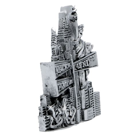 Silver New York City Landmarks Magnet