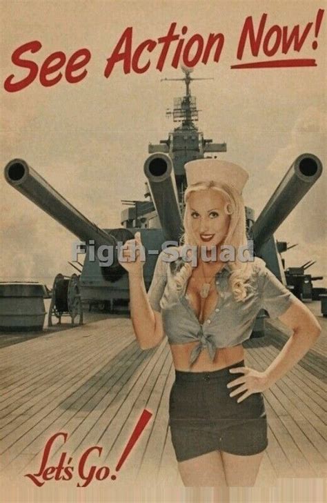 ww2 picture photo us navy sexy busty pinup pin up see the action 5456 ebay