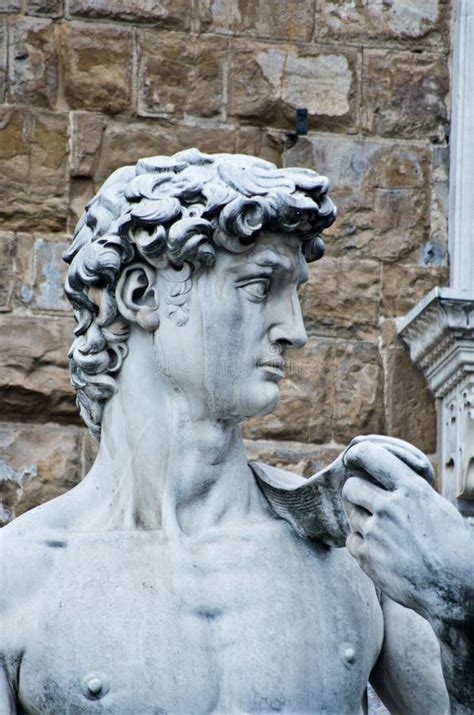 Statue Von Michelangelos David In Florenz Vor Palazzo Vecchio Stockfoto