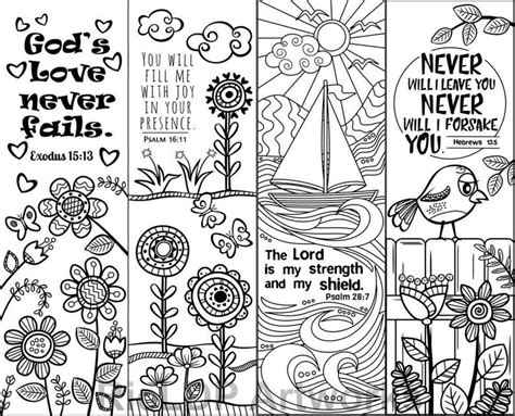 8 Bible Verse Coloring Bookmarks For Kids Scripture Markers For Sunday