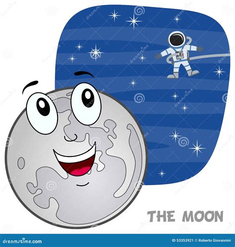 Cartoon Moon Character Stock Vector Image 53353921