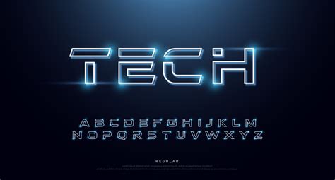 Technology Abstract Neon Alphabet Font 1269714 Vector Art At Vecteezy