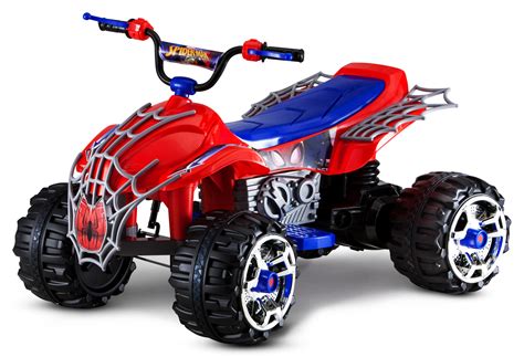 Marvels Spider Man Quad 12 Volt Ride On Toy By Kid Trax Red Blue