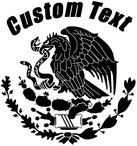 Mexican Flag Logo Decal With Custom Text Mexican Flag Eagle Custom