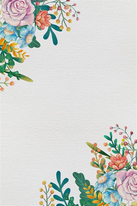 Simple And Elegant Painted Floral Border Vector Background Simple And