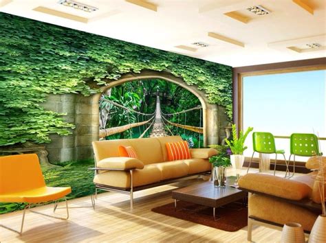 Custom 3d Mural Wallpaper Landscape Wallpaper Brick 3d Living Room Tv