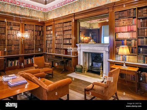 Spanish Library In Harewood House Near Leeds West Yorkshire England