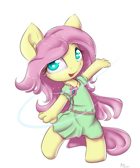 608330 Safe Artist Alasou Character Fluttershy Species Anthro Breasts Chibi Clothing