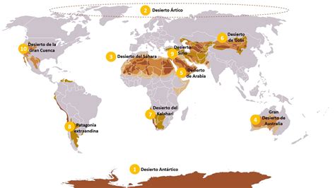 Principales desiertos del mundo con imagen mapa Saber es práctico