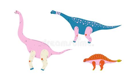 Dinossauro Como Criatura Pr Hist Rica E Conjunto De Vetores De