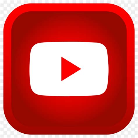 Shiny Square Youtube Icon With Gradient Effect On Transparent