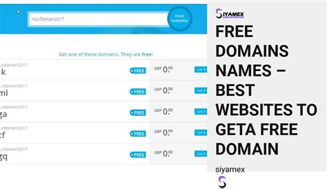 Free Domains Names Best Websites To Get A Free Domain Siyamex