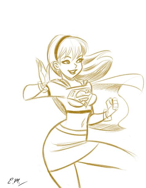 Supergirl Sketch By Em Scribbles On Deviantart