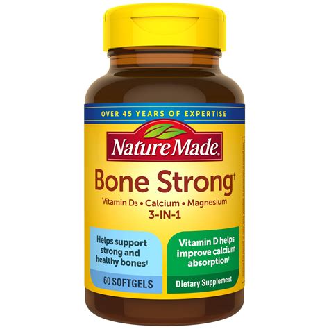 Nature Made Bone Strong With Calcium 260mg Helps Support Bone Strength