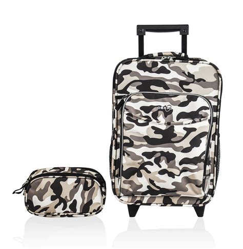 Obersee Kids Camo 2 Piece Suitcase And Toiletry Bag Set Kids Luggage